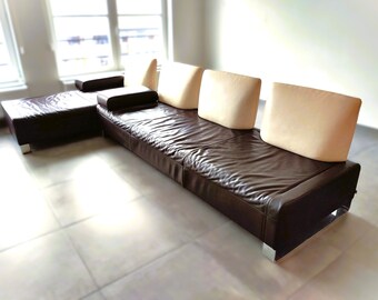 Exclusive, modular, leather sofa 'JORI'