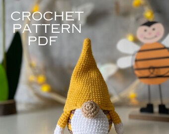 Crochet Gnome Pattern, Amigurumi Toy (PDF Pattern)