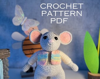 Crochet Mouse Alex Pattern, Amigurumi Toy (PDF Pattern)