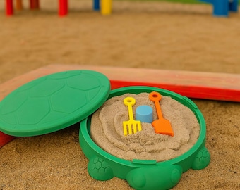 Mini Turtle Sandbox with Sand Tools