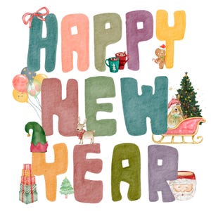 Happy New Year 2025 PNG - Digital Download