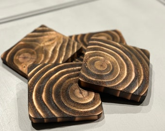 Rustic Burnt Wood Coasters