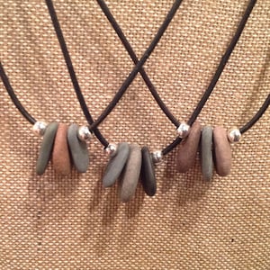 Handcrafted Lake Superior 3 Stone Necklace – Unique, Natural Basalt-stone Jewelry