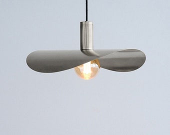 Moderne Scandinavische stijl plafondmontage staal mat chroom zilver messing kleine hanglamp lampenkap met E26/27 voet
