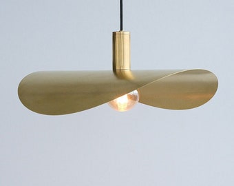 Modern Scandinavian Style Ceiling Mount Brass Medium Pendant Lighting Lamp Shade with E26/27 Base