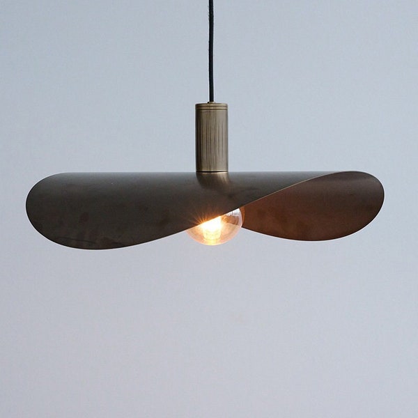 Modern Style Ceiling Mount Browned Brass Medium Pendant Lighting Lamp Shade with E26/27 Base