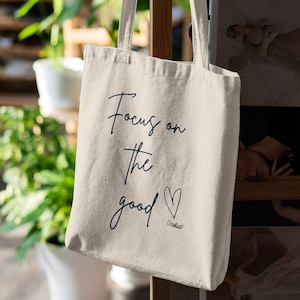 Inspirational Quote Tote Bag Positive Motivational Thoughts Tote Mental Health Uplifting Gift for Girlfriend Eco Friendly Gift Idea