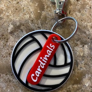 Personalized Volleyball Keychain