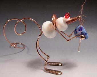 Say Cheese Bead and Wire Mouse Tutorial, soft soldering copper wire with lampwork beads