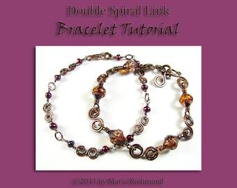 Tutorial de pulseira de elo espiral duplo