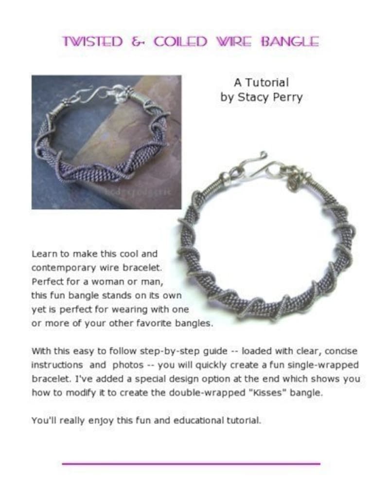 Twisted and Coiled Wire Bangle Tutorial Etsy