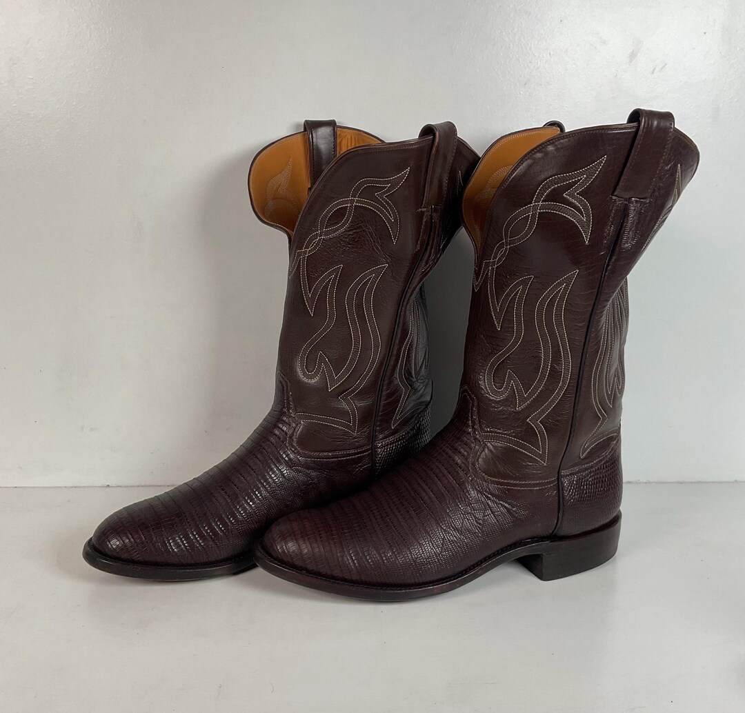 Lizard Roper Caboots Teju Lizard Cowboy Boots | Roper Style | Custom Made | Men’s 9 ...