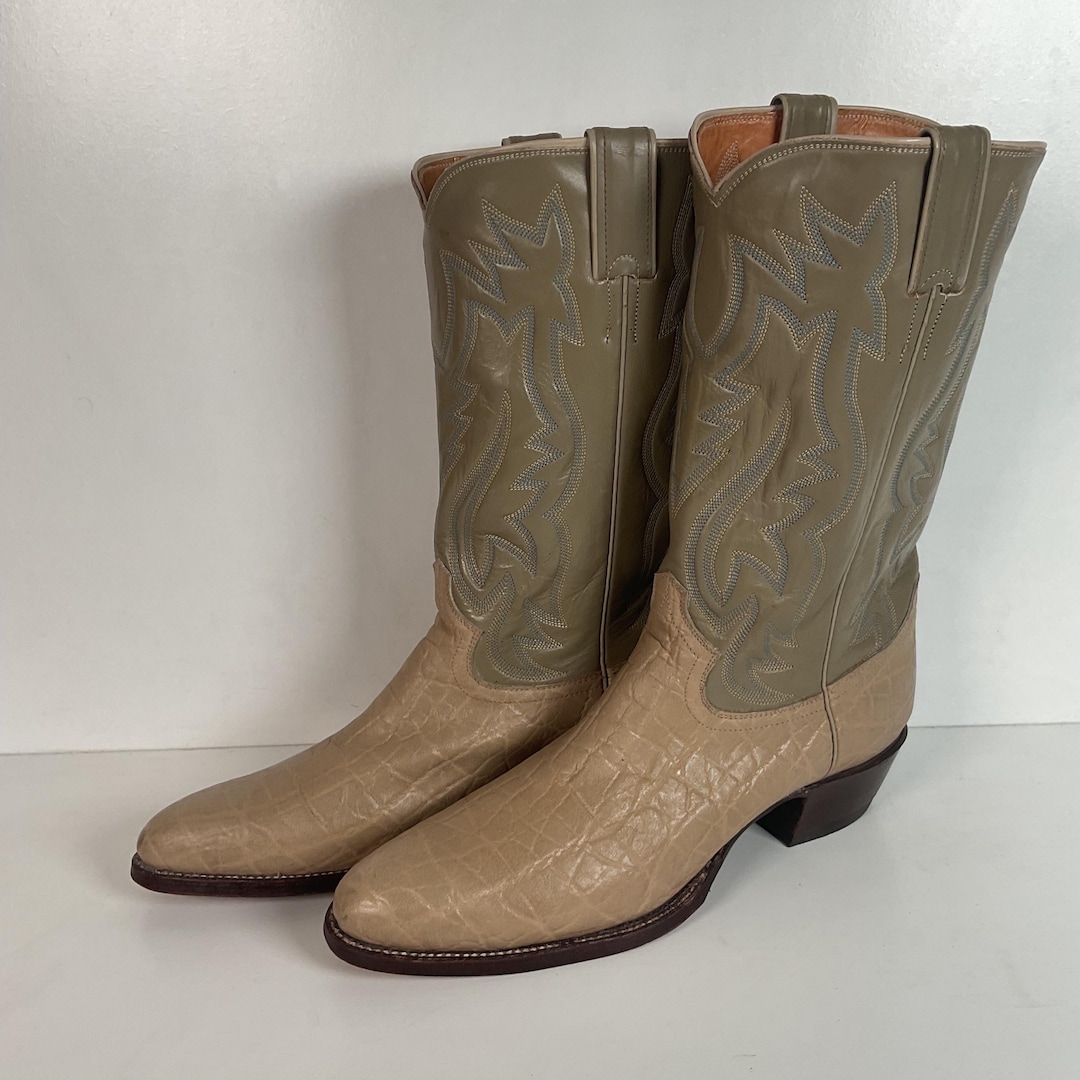 Bottes Justin Cowgirl Vintage Années 60 - Taille 7,5 B - Cuir Marron - Fabriquées USA