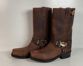 Vintage Harley Davidson Harness Boots | Chopper | USA Made | Men’s 8 M Vintage TRASHED USA Harley Davidson Men main image 3
