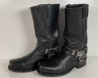 Vintage Harley Davidson Harness Boots | Wyprodukowano w USA | Miękkie palce | Męskie 11,5 M