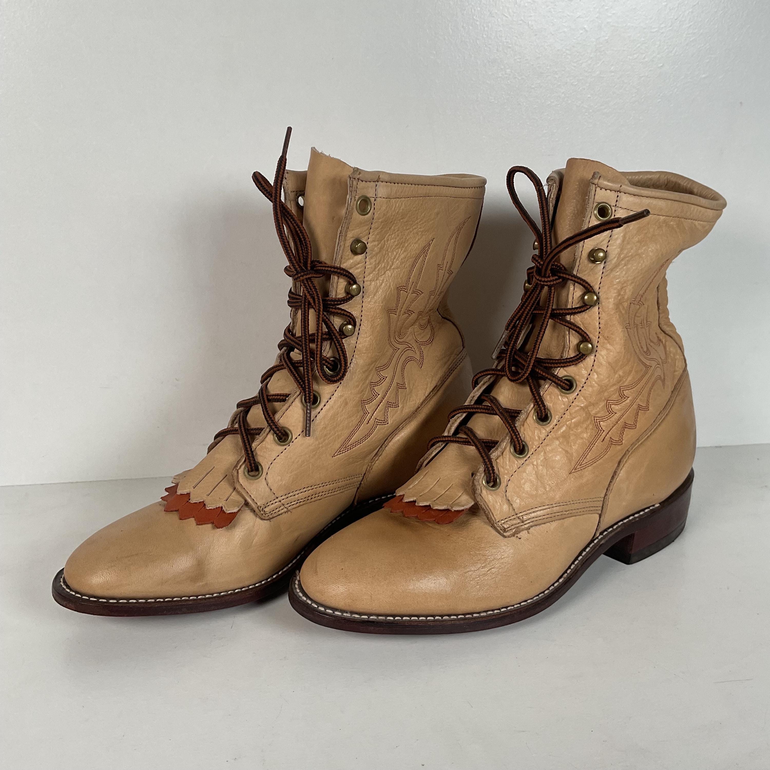 Ariat Tan Nu Buck Leather Lace Up Boots Booties Ankle Boots Winter Rugged 6.5B Gently used Aravon waterproof boots for sale main image 4