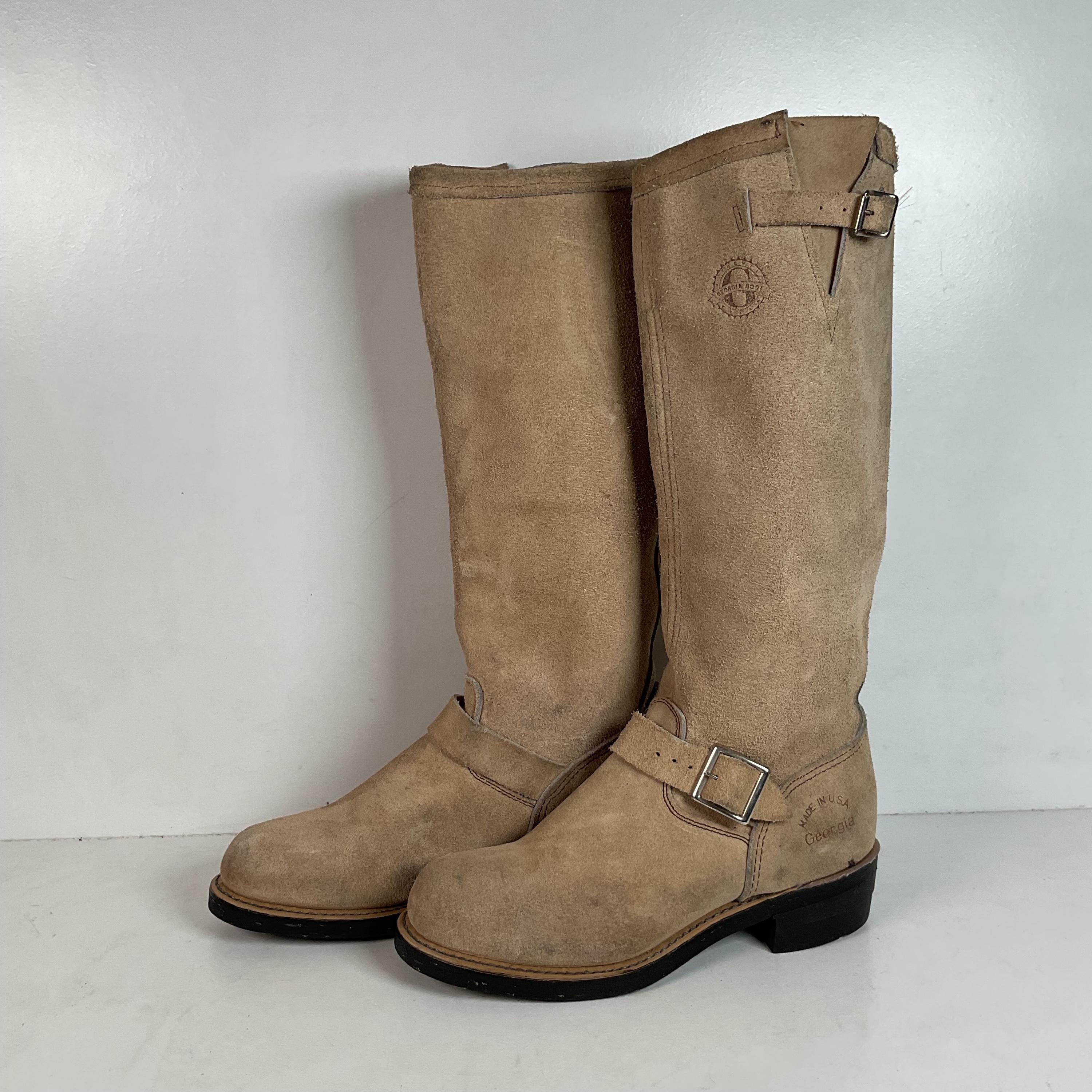Georgia Tall Suede Engineer Boots Men
