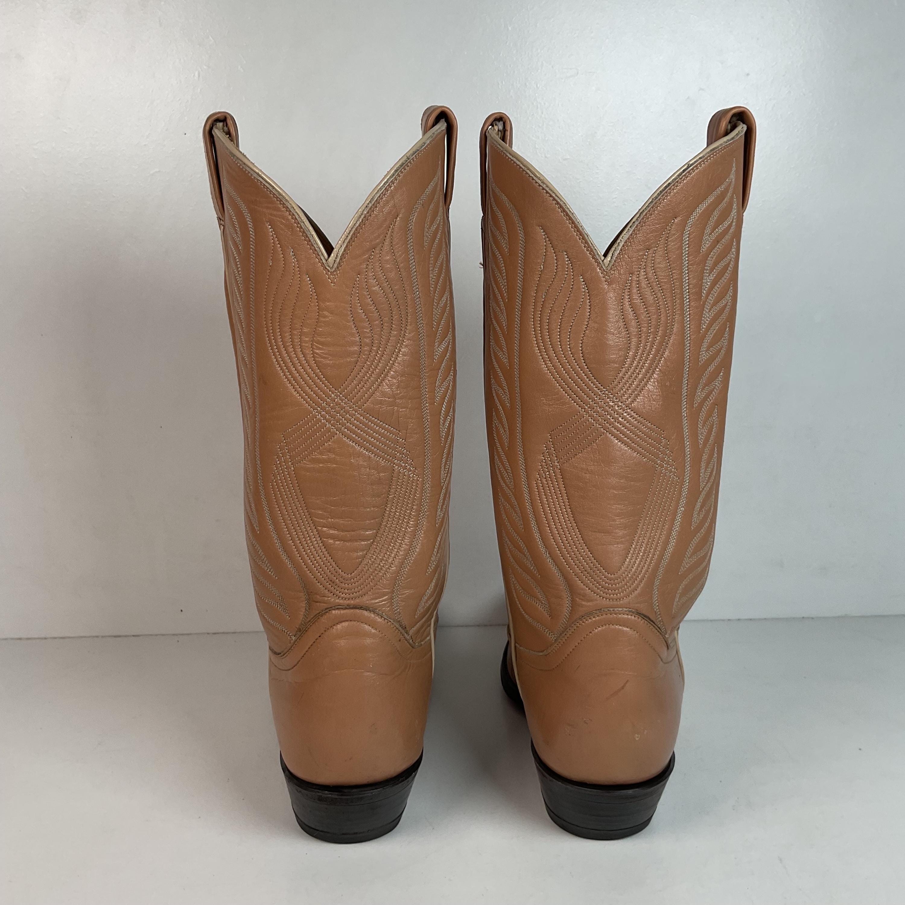 Vintage Tony Lama Gold Label Cowboy Boots 9.5 D Lizard Wingtip USA