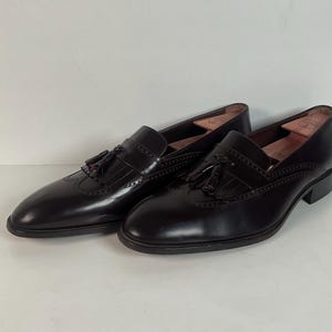 Bally Shoes Mens 8 Tassel Loafers Salisbury Wingtip Leather Brogue Classic Dress BALLY VIGO Dark Brown Buttery Leather Tassel Kiltie Loafers  main image 2