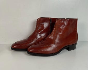 Vintage Florsheim Beetle Boots | Chelsea Style | Burnished Brown | Men’s 11 D