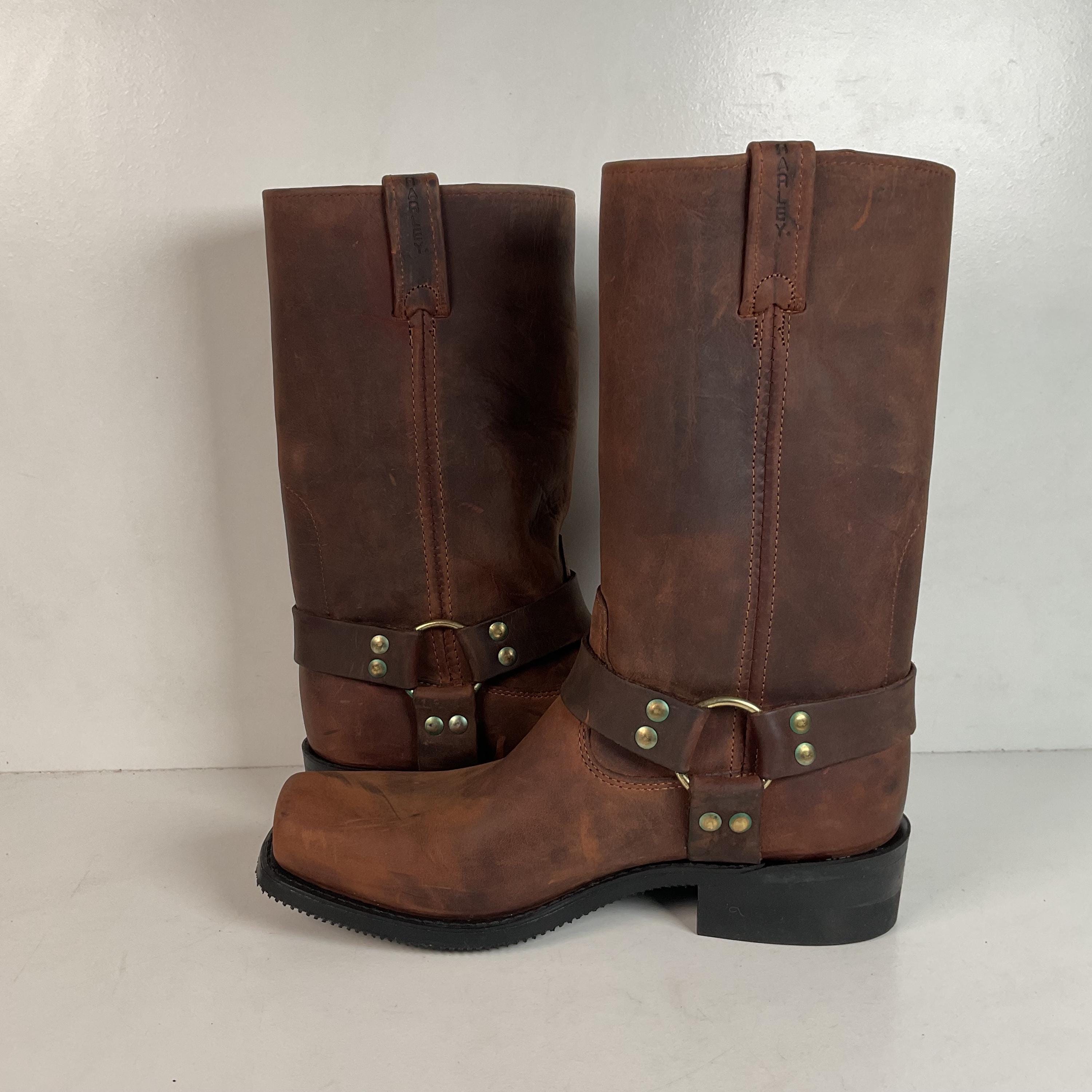 1980s Harley Davidson Men’s Harness Boots 10 M USA Made Double H Men main image 4