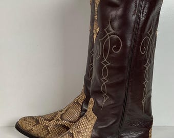 パンツ archive 90s Python boots cut flare Shyanne Women's Annie Exotic Python Western Boots - Snip Toe
