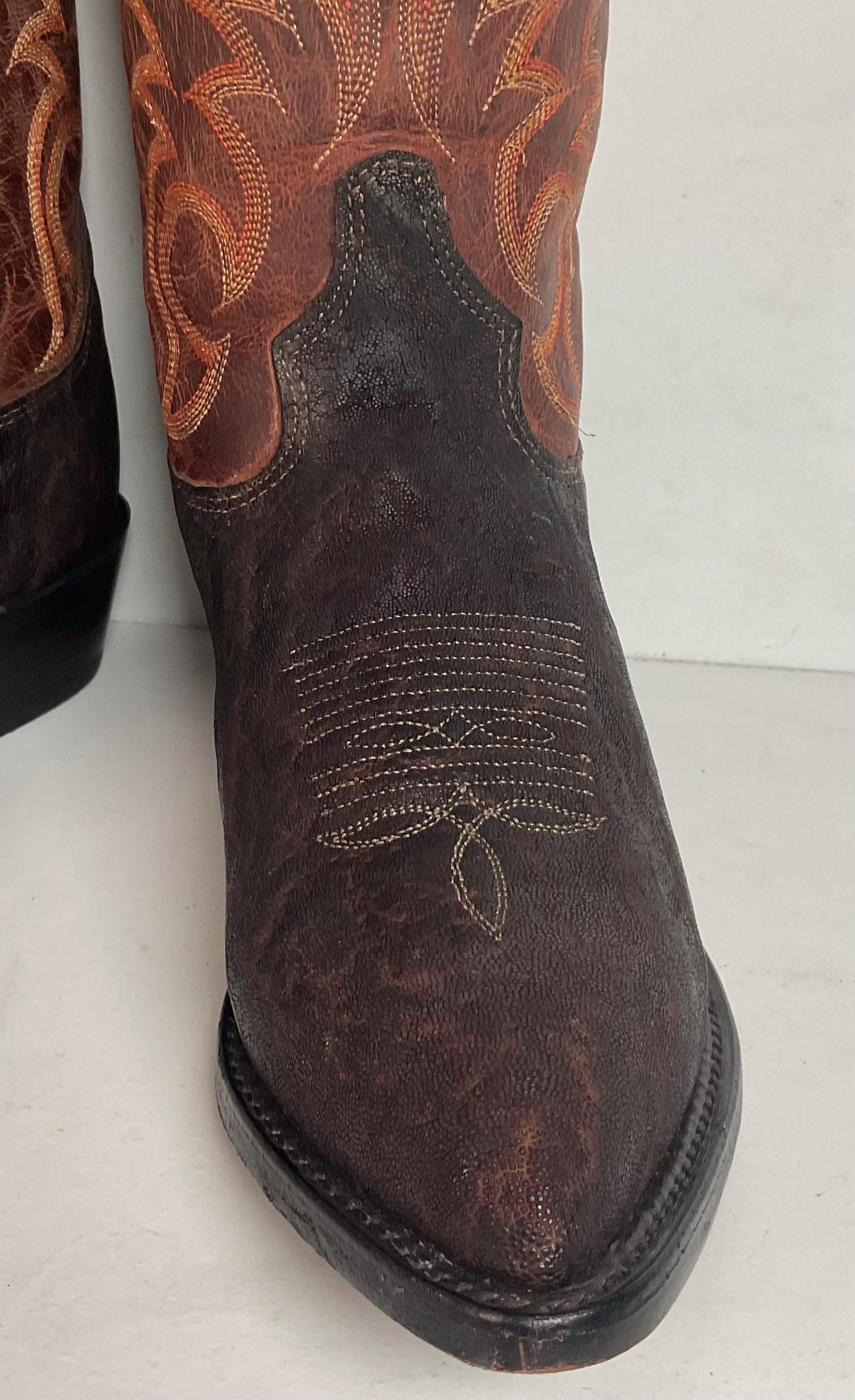 TONY LAMA Chocolate Cowboy Boots Men 8 Black Label Western 4590 D Tony Lama Men main image 4