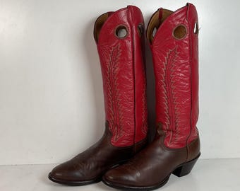 Vintage Tony Lama Buckaroo Cowboy Boots 11 D Punchy USA
