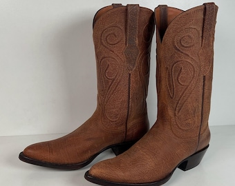 Black Jack Sanded Kangaroo Cowboy Boots | Exotic | Men’s 8 D