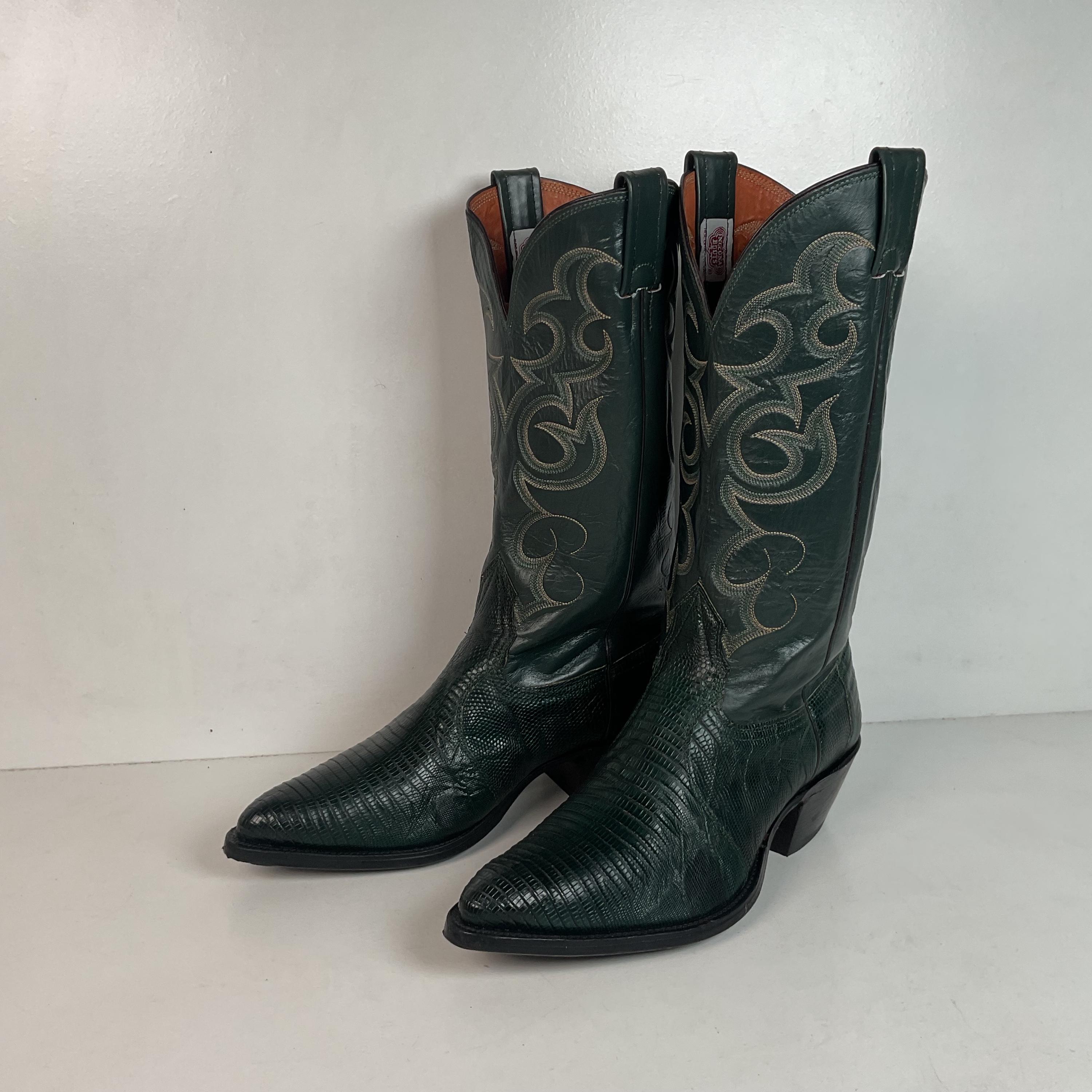 Nocona Lizard Western Boot SZ 10 1/2B Nocona Navy Lizard Cowboy Boots 6 (36.5) | Mercari main image 3
