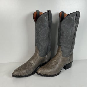 J. Chisholm Men’s Western Boots Size 9 D Gray Brown Lizard Cowboy Boots USA J. Chisholm Men main image 4