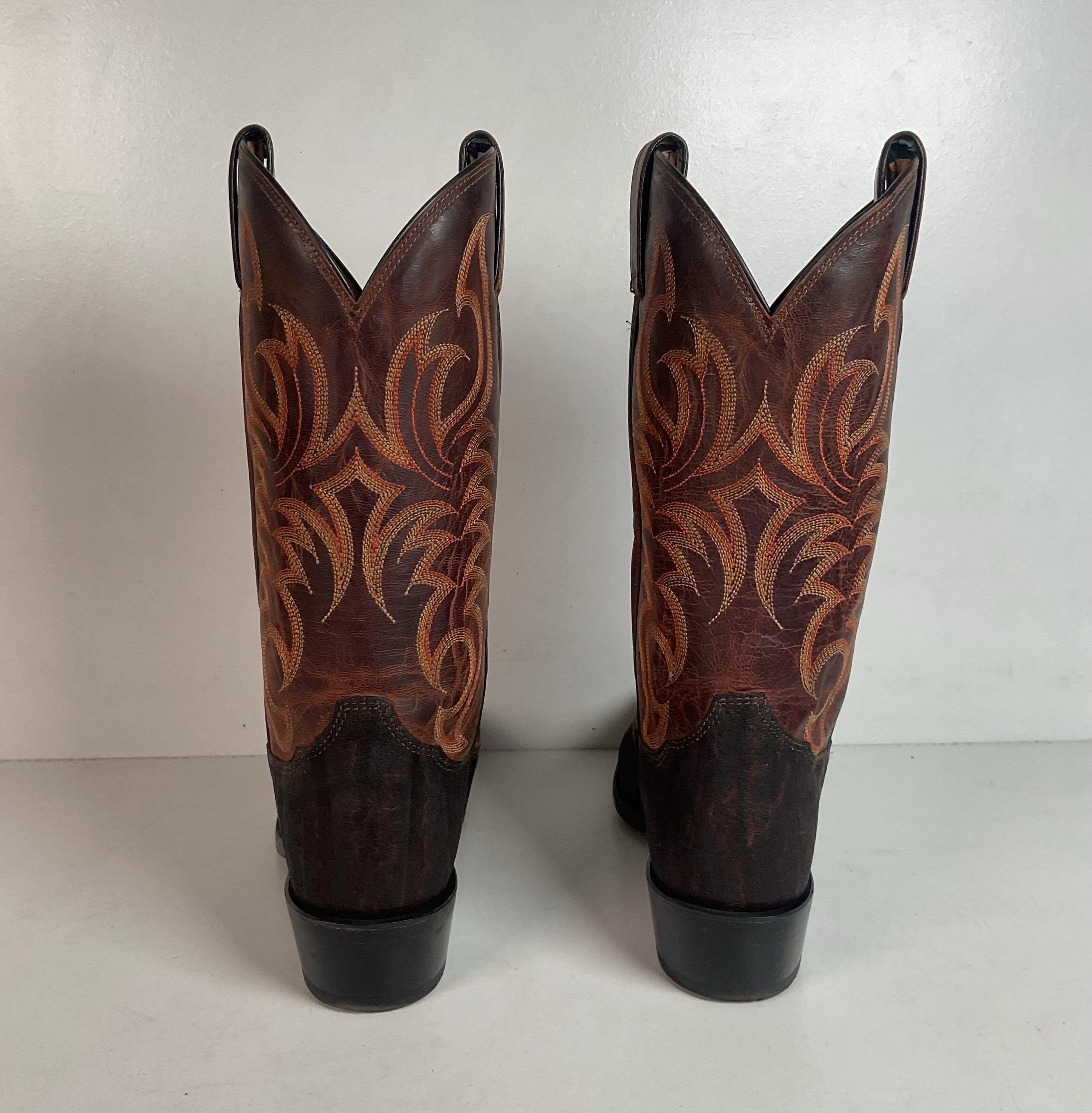 TONY LAMA Chocolate Cowboy Boots Men 8 Black Label Western 4590 D Tony Lama Men main image 3