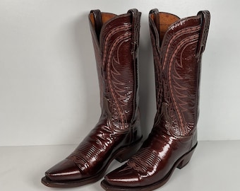 Lucchese 1883 Patent Leather Cowgirl Boots | USA Made | Women’s 6 B