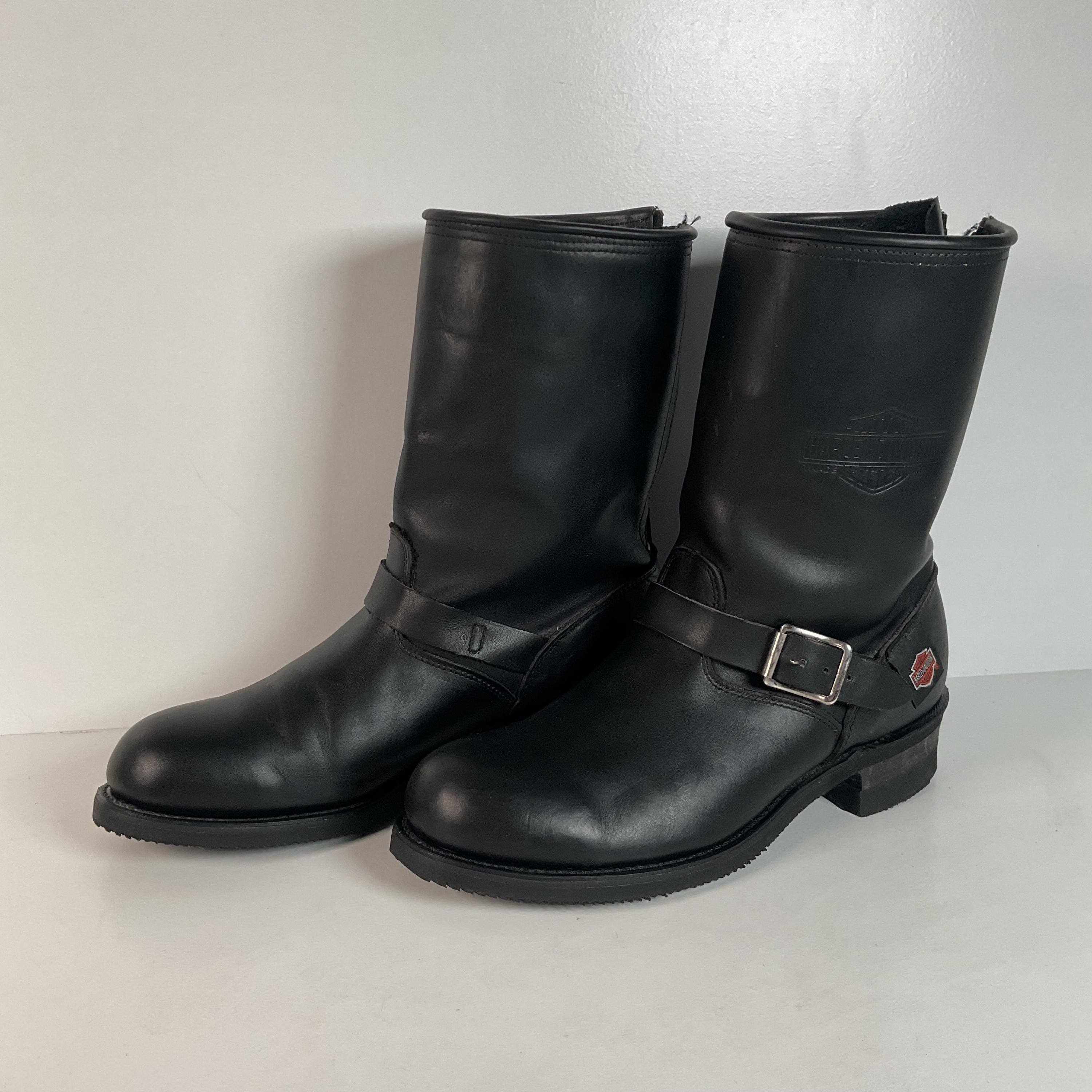 Vintage Harley Davidson Engineer Boots | Soft Toe | Zip up | USA