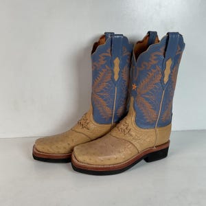 Lucchese 2000 Ostrich Quill Roper Boots | USA Made | Sand  display picture 2