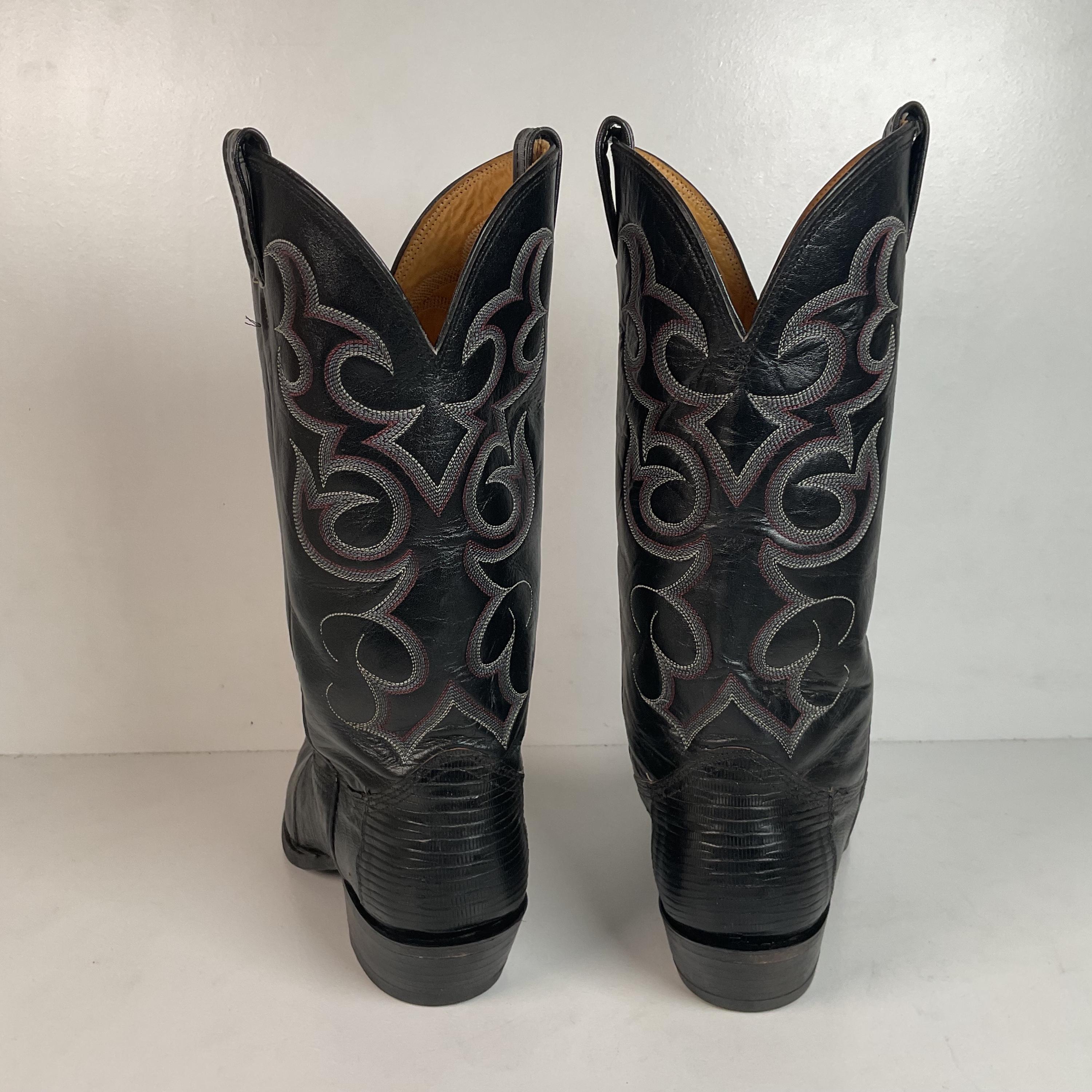 Vintage Nocona Teju Lizard Cowboy Boots 11 B USA Made - Etsy