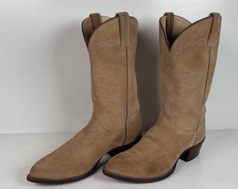 Vintage J. Chisholm Rough Out Suede Cowboy Boots | Drover | USA Made | 9.5 D