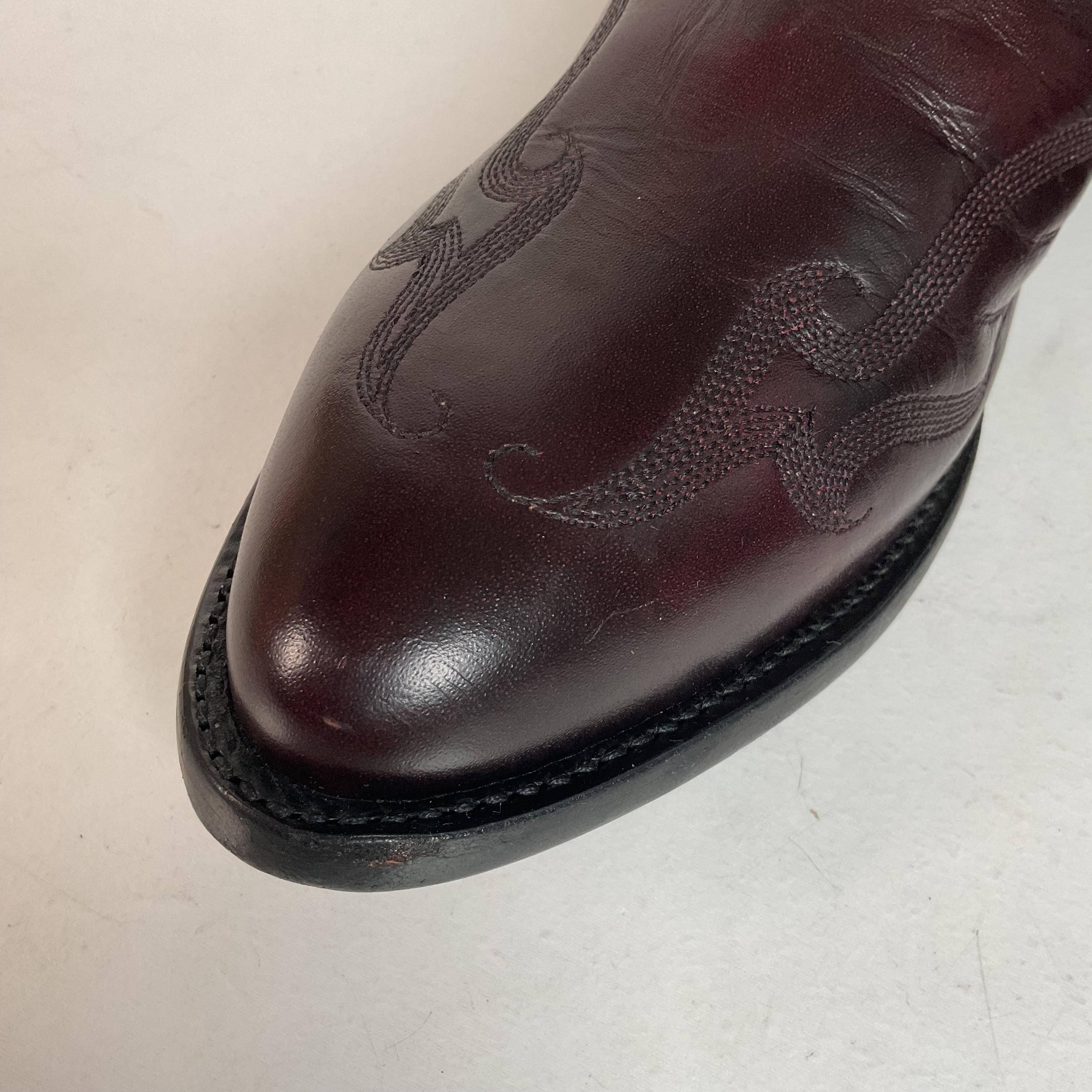 Vintage Tony Lama Cowboy Boots Men's 9.5 D Black Cherry - Etsy