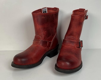 Frye 8 R Engineer Boots | Hergestellt in den USA | Auslaufmodell Redwood | Damengröße 7,5 M