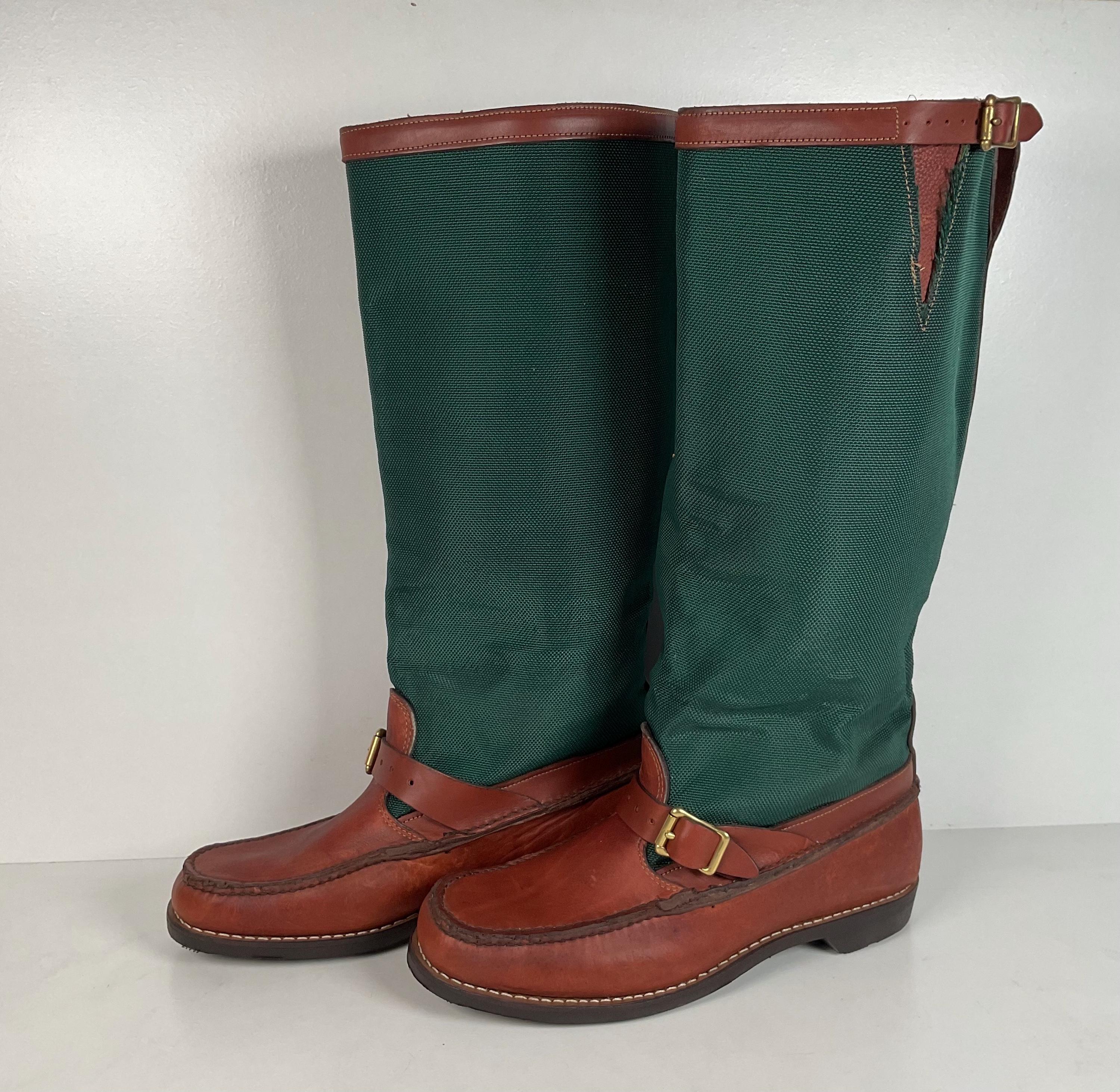 Vintage Gokey Botte Sauvage Snake Boots | Green Canvas  display picture 3