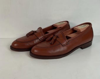 ⭐️Salvatore Ferragamo Vtg brown leather wingtip kiltie tassel loafers SZ 10.5 D Salvatore Ferragamo Kiltie Tassel Loafers Mens 9 2E Oxblood  main image 4