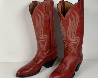 Vintage Tony Lama Chocolate Cow Cowboy Boots | Gold Label | Men’s 8 | Women’s 9