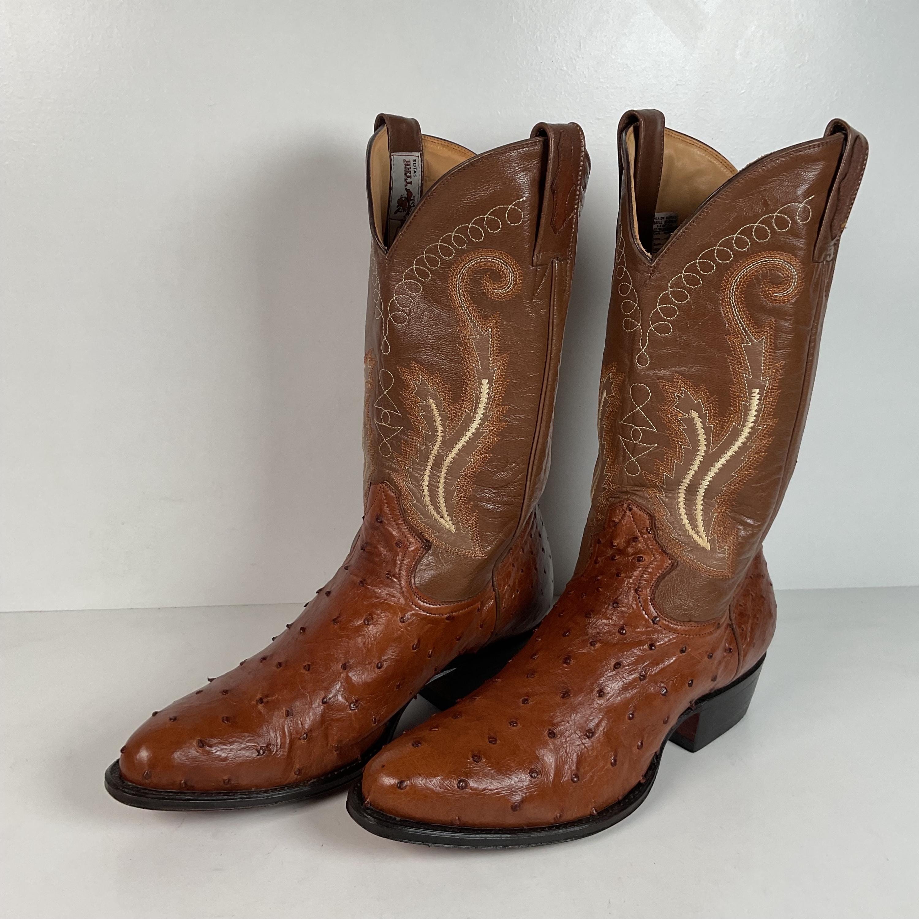 Vtg Rare Bull Rider Full Quill Ostrich Cowboy Boots Men\'s 9.5 E Exotic Yellow Durango® Premium Exotics™ Full-Quill Ostrich Western Boot  main image 4