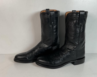Lucchese 2000 Smooth Ostrich Roper Boots | Exotic | USA Made | Men’s 9.5 D