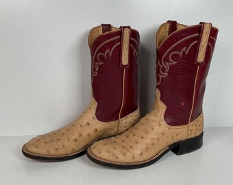 Anderson Bean Ostrich Quill Roper Boots | Exotic | 8 B Men’s | Women’s 9