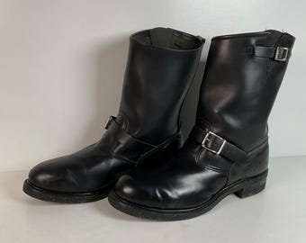 Stivali da ingegnere Brahma vintage con punta in acciaio / Made in USA / Taglia uomo 13
