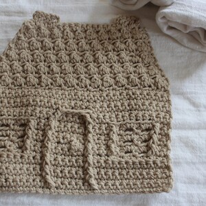 Cotton Gingerbread House hostess gift house warming dishcloth or potholder