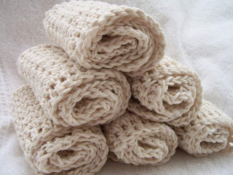 set of 6 oatmeal dishcloths image 1