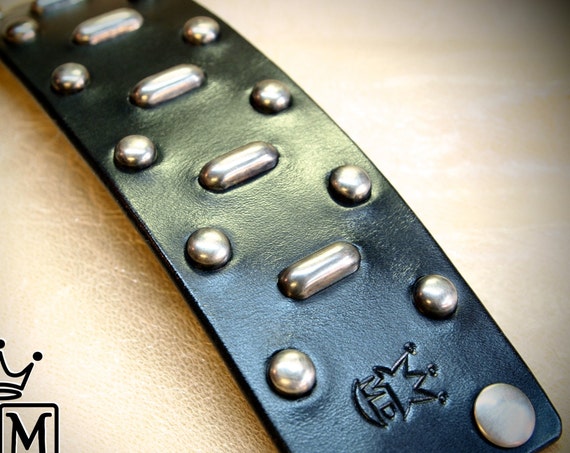 Leather cuff bracelet Aged spots Fear and Loathing In Las Vegas wristband Depp/Thompson made in USA for YOU by Freddie Matara