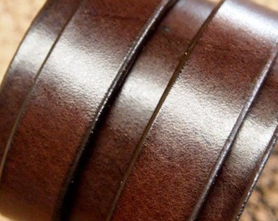 Leather cuff bracelet Double strap rich brown bridle Leather wristband slick and smooth Custom made for you in NYC by Freddie Matara